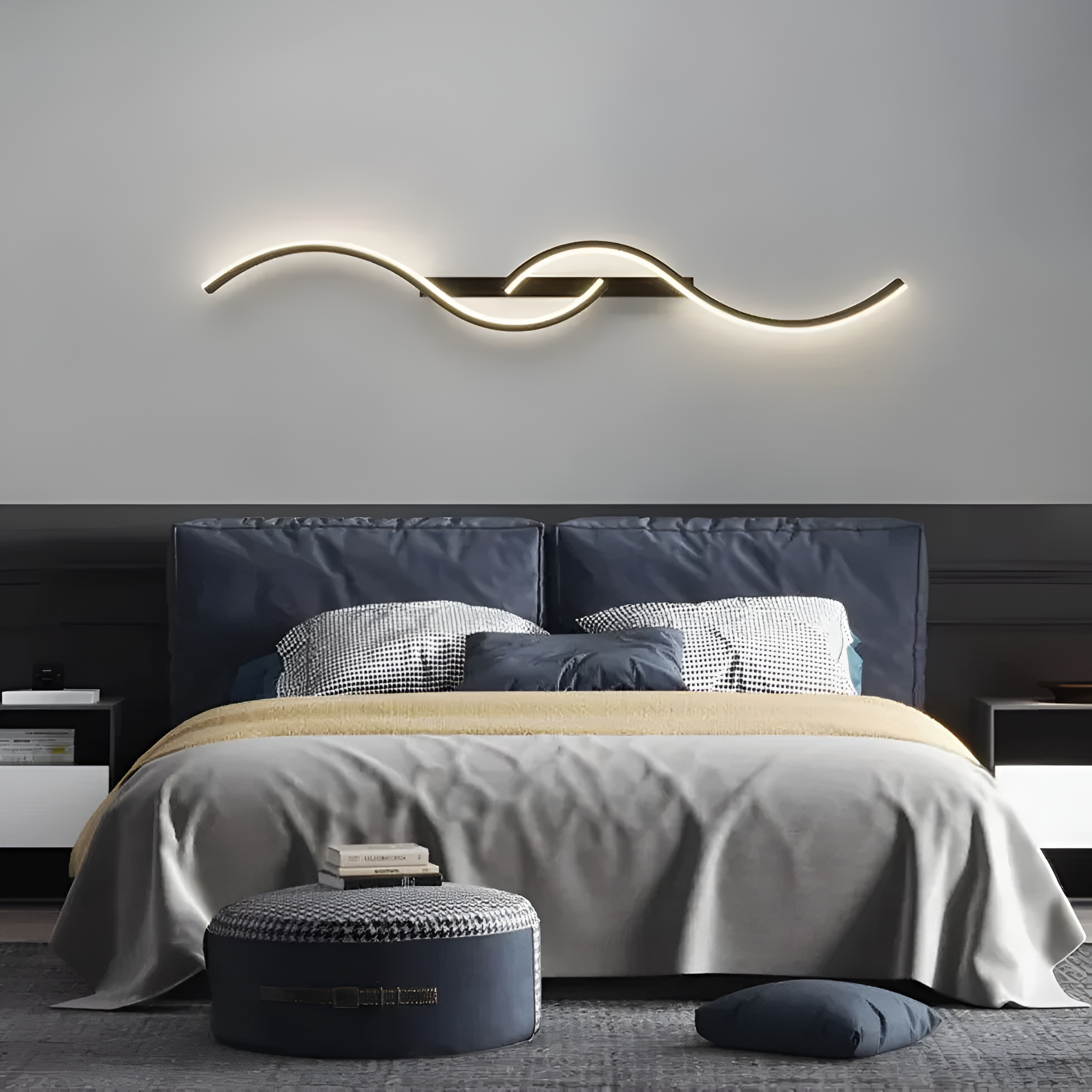 Wall Light Modern Wave LED Bedroom Lamp