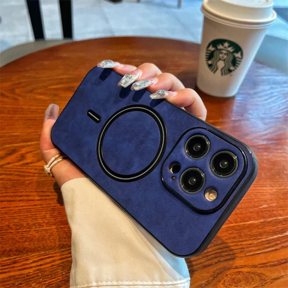 Luxus Hirschleder Apple iPhone Hülle | Magnetische Handyhülle, Kabellose Case, MagSafe, Wireless-Laden, Schutzhülle, Cover iPhone 15, 14, 13 Pro Max Plus - Image 16