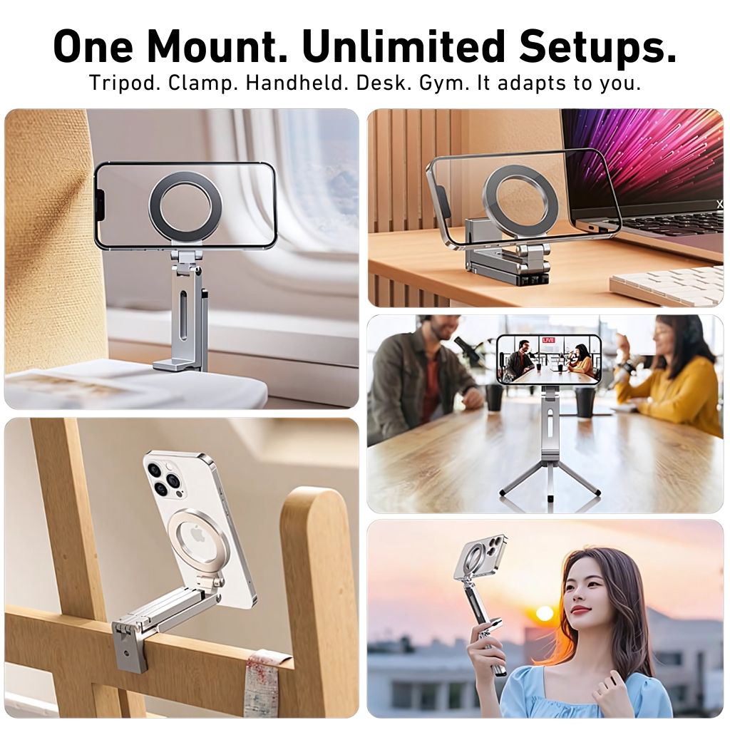 Phone Holder Stand with Magnetic Aluminium Base