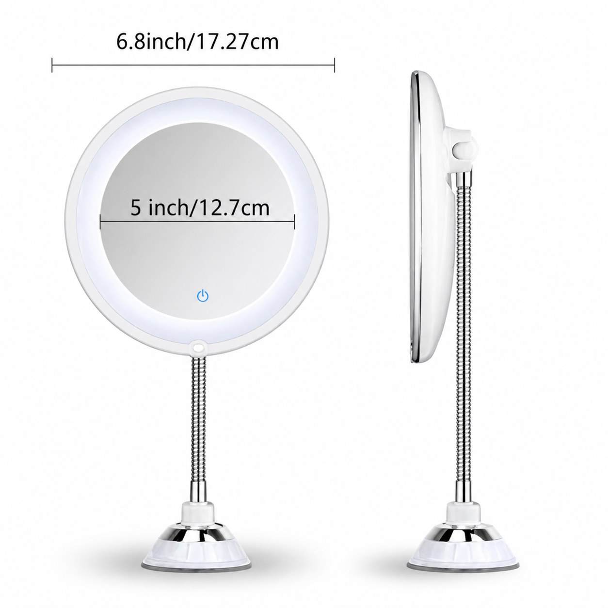 Magnifying Bathroom Mirror 10x Magnification Mirror Flexible Arm Mirror - Image 5