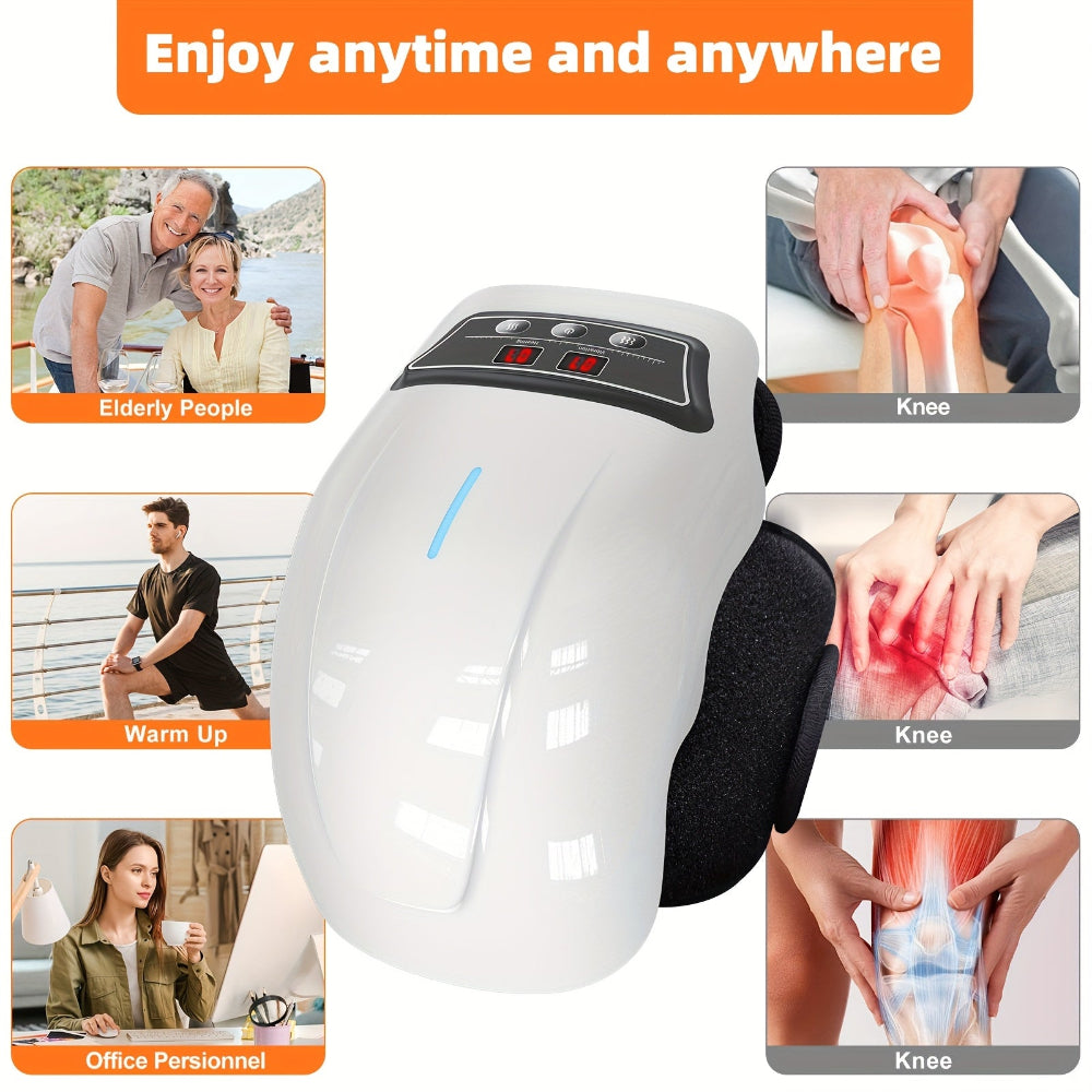 Massager Heated Knee Therapy Adjustable Strap Rechargeable Device