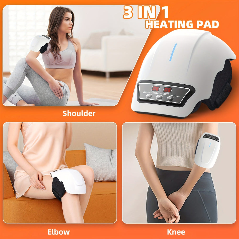 Massager Heated Knee Therapy Adjustable Strap Rechargeable Device