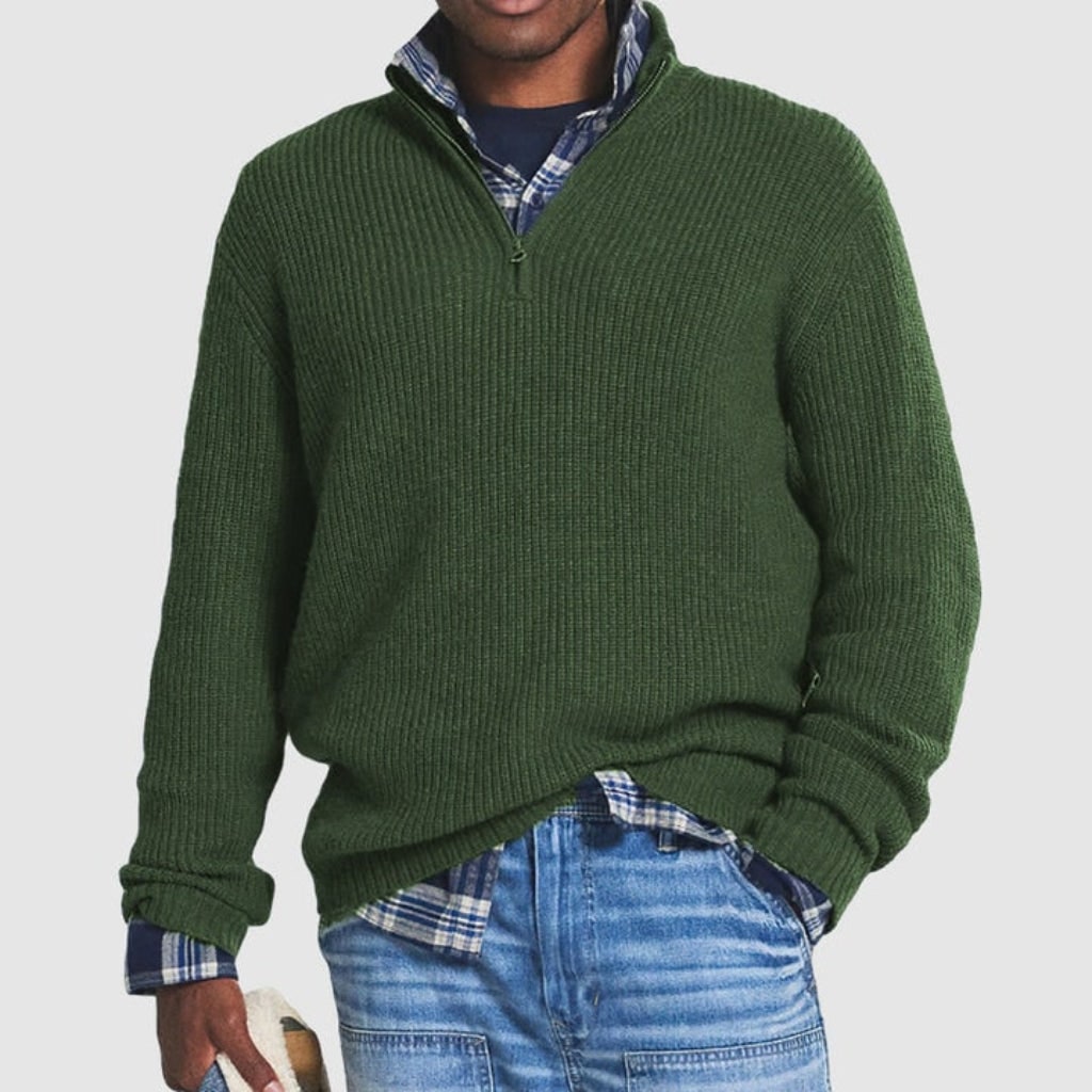 Men's Sweater Crew Neck Zipper Casual Layering Option - Image 5