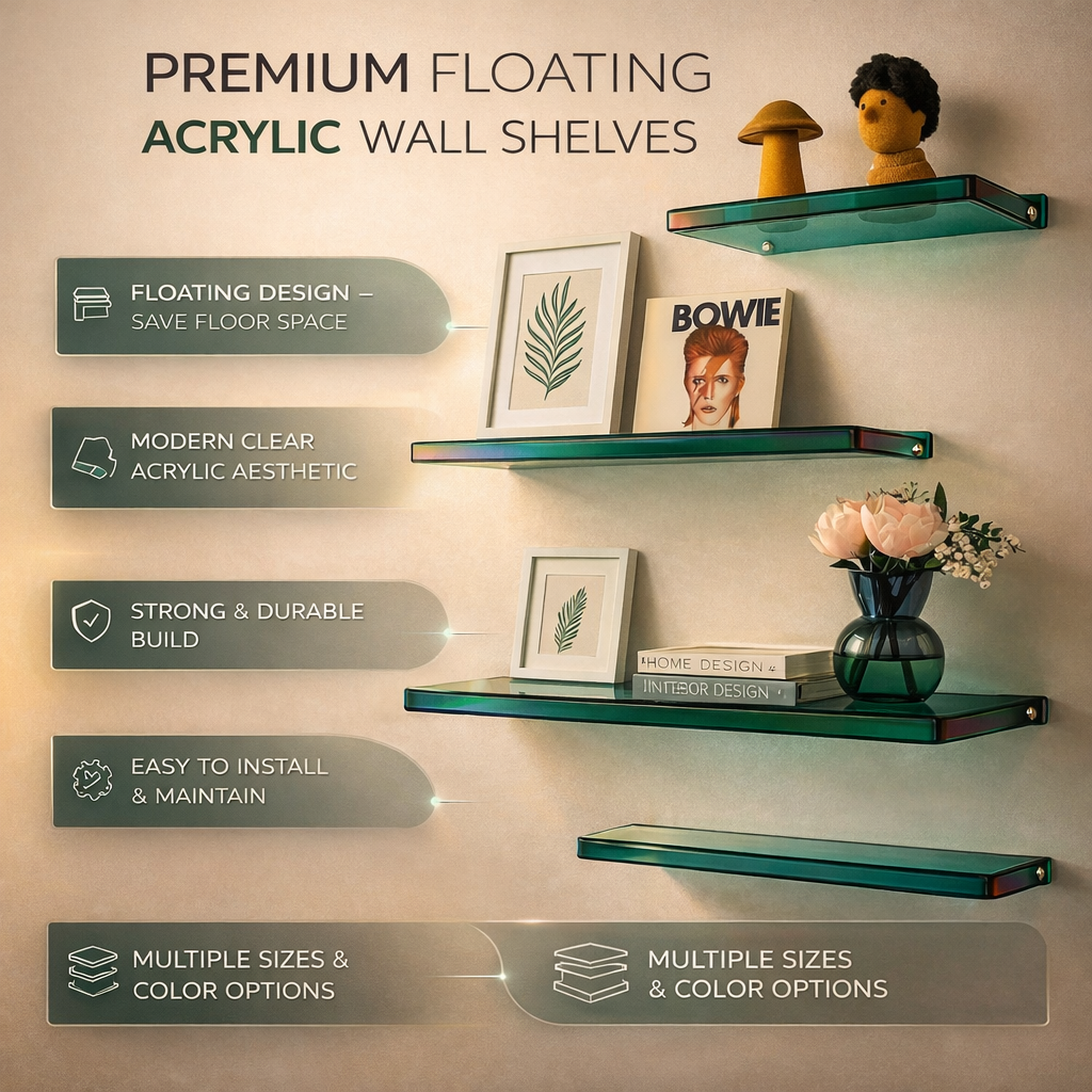 Minimalist Wall Shelf Floating Shelf Display Shelf - Image 4