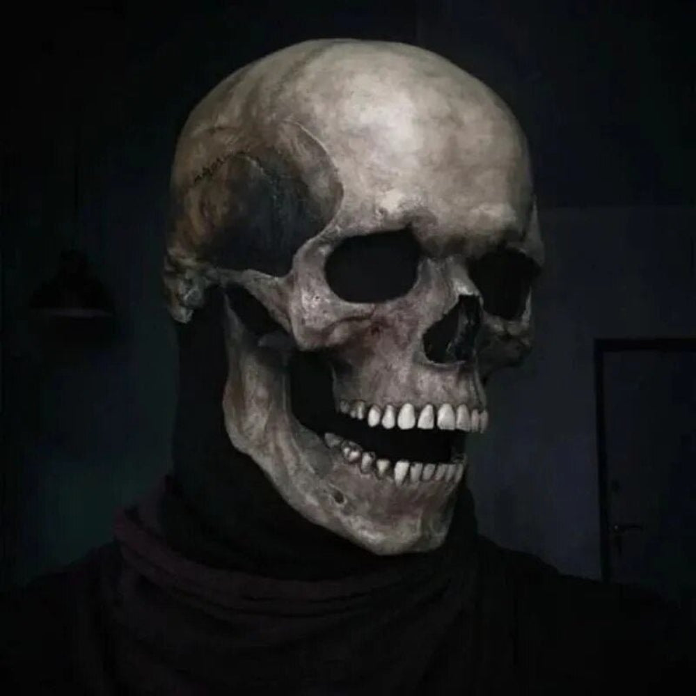 Movable Jaw Realistic Full Head Skull Mask - Human Skeleton Mask for Halloween Party - Image 3