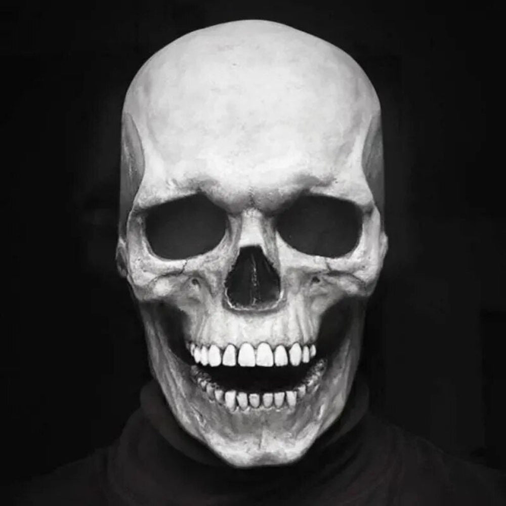 Movable Jaw Realistic Full Head Skull Mask - Human Skeleton Mask for Halloween Party - Image 6