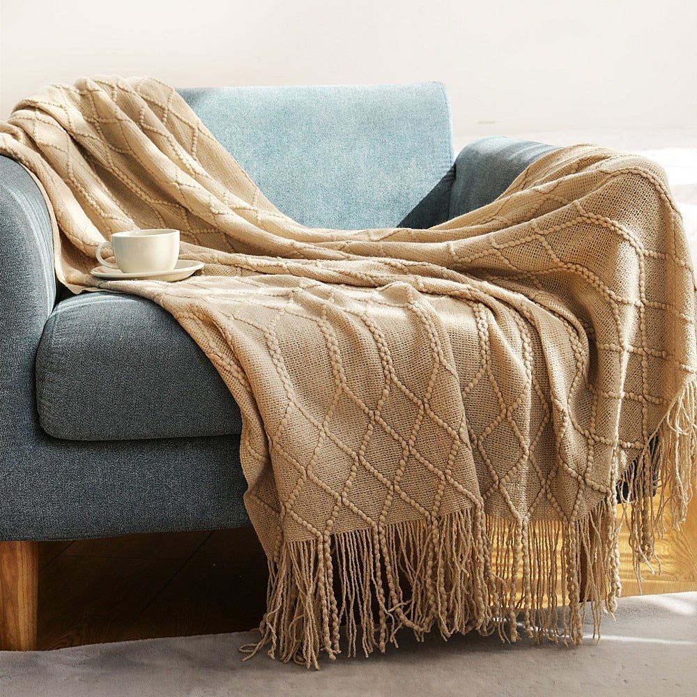 Blanket Knitted Sofa Throw Scandinavian Style