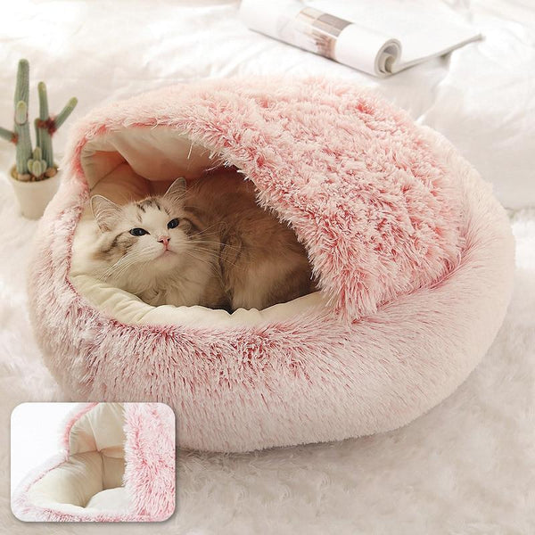 Cat Bed Plush Cave for Anxiety Relief