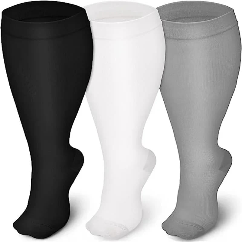 Plus Size Knee High Compression Socks | Wide Calf Graduated