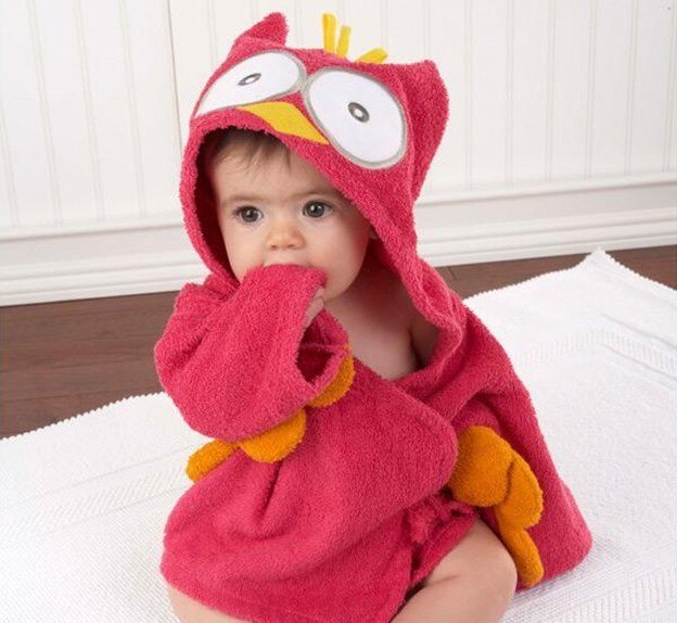 Baby Bathrobe Cotton Hooded Animal Towel