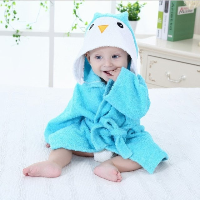 Baby Bathrobe Cotton Hooded Animal Towel