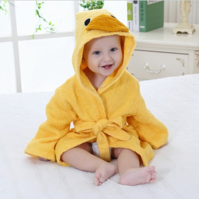 Baby Bathrobe Cotton Hooded Animal Towel