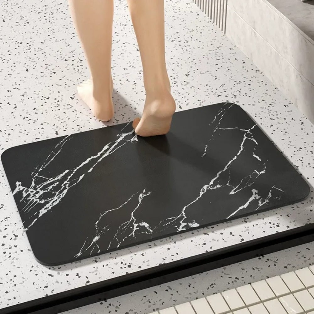Quick Dry Mat Non Slip Bath Mat Bathroom Quick-Dry Stone - Image 1