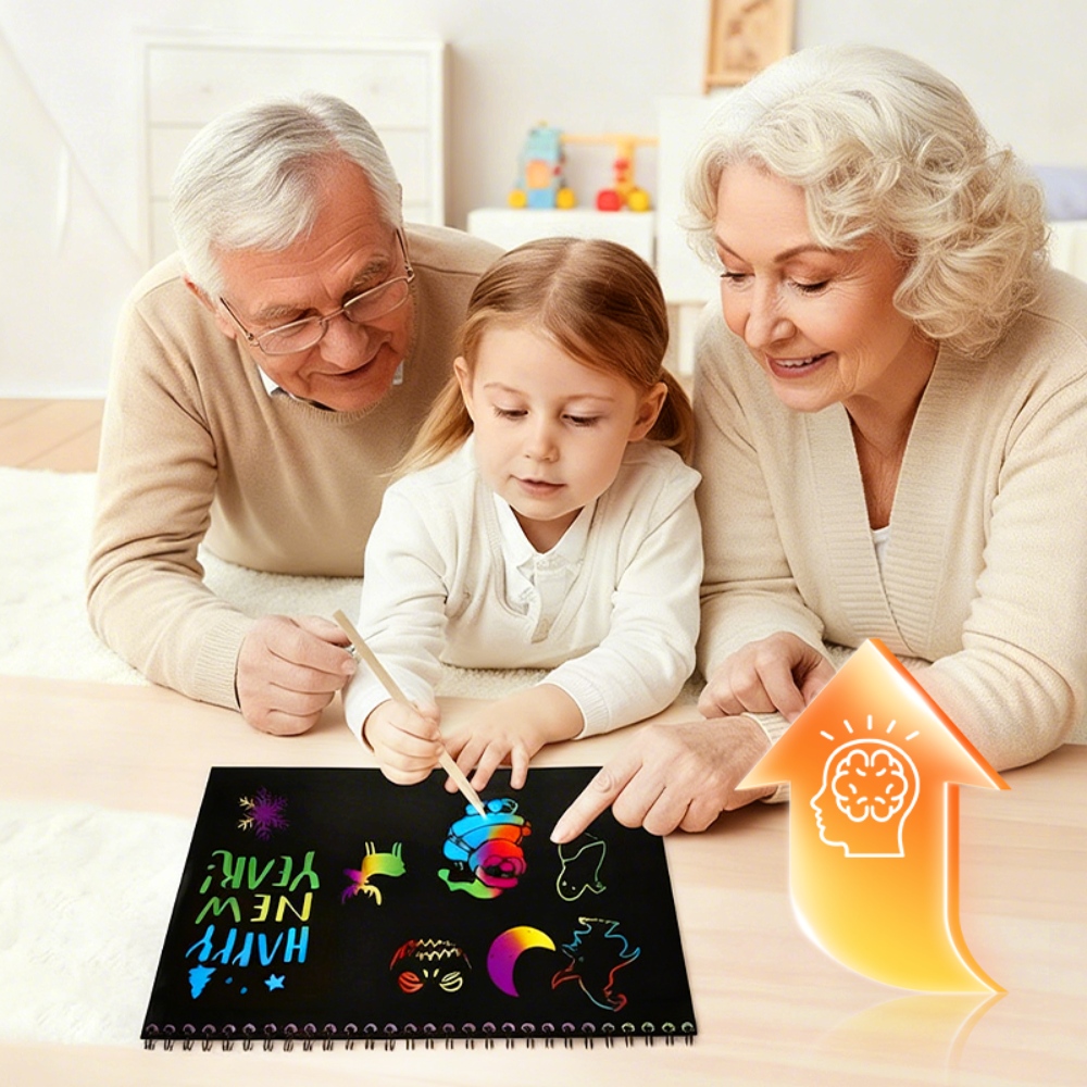 Regnbågens magiska skrappapper med träpenna - Image 3