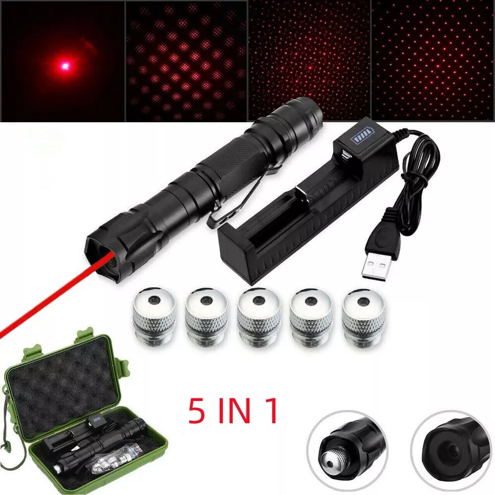 Laserpointer Wiederaufladbare Rote Mehrzweck-Taschenlampen-Set