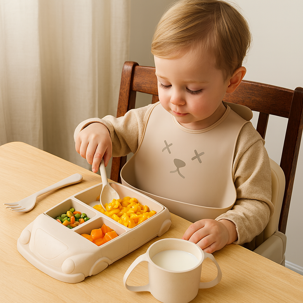 Kinder Teller Set Auto Stil Langlebiges Kunststoff Design