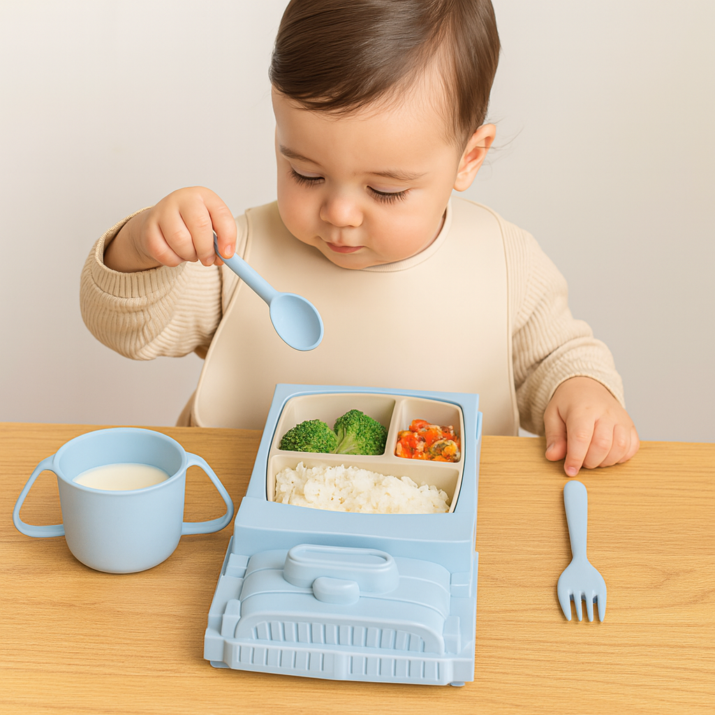 Kinder Teller Set Auto Stil Langlebiges Kunststoff Design