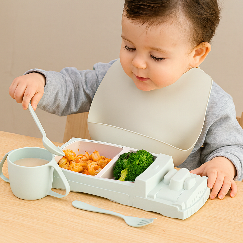 Kinder Teller Set Auto Stil Langlebiges Kunststoff Design