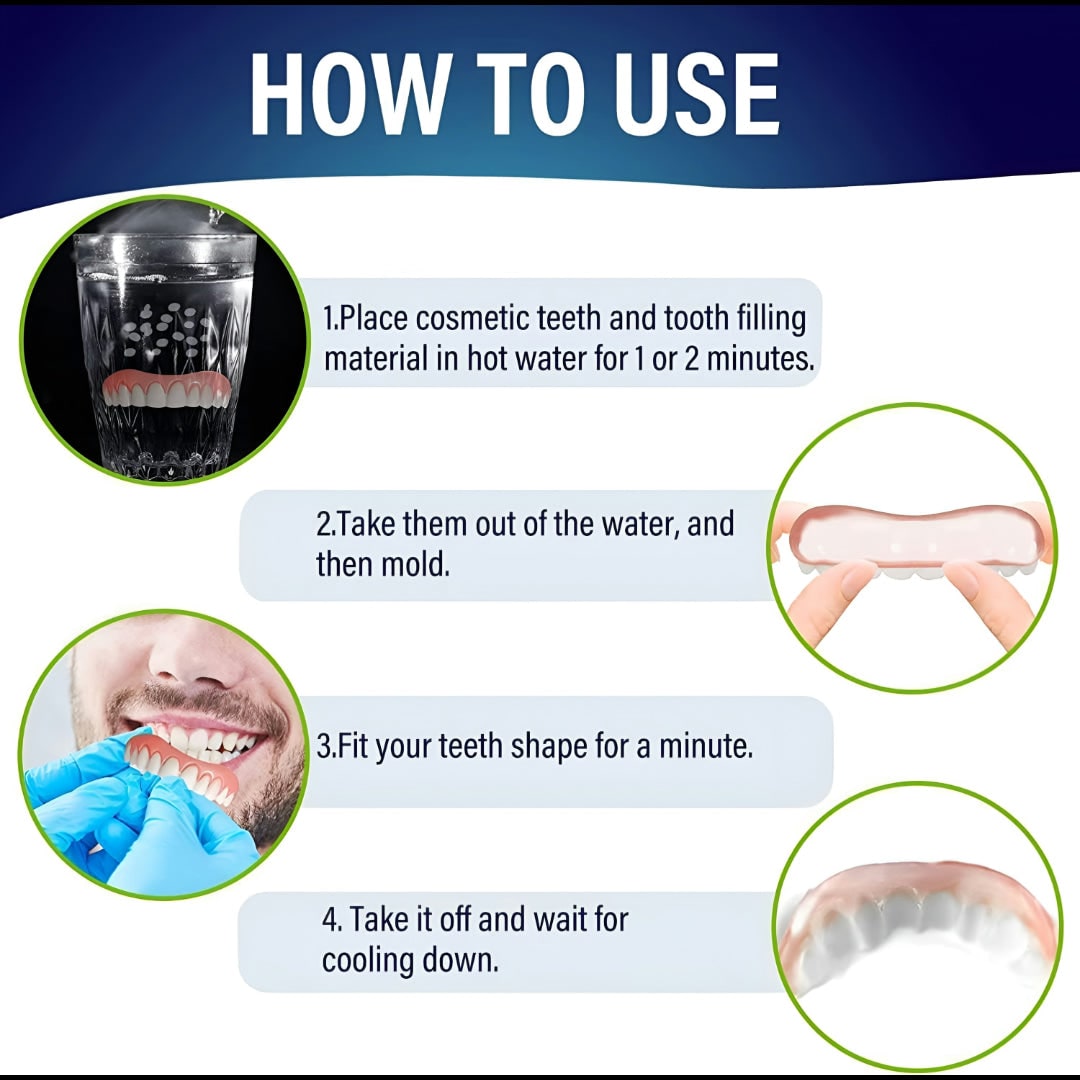 Silicone Dentures Kit Oral Care Replacement Set Denture Kit - Image 4