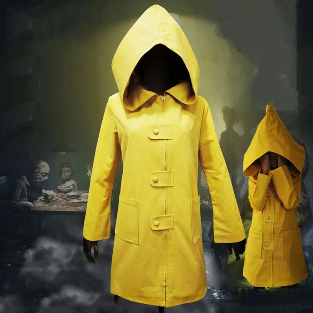 Six Cosplay Costume Kids Adult Hooded Jacket Yellow Coat for Halloween Dress Up - Image 2