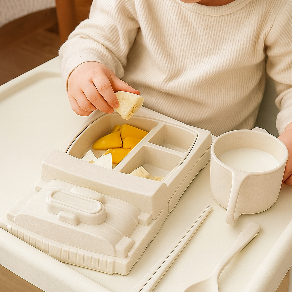 Kinder Teller Set Auto Stil Langlebiges Kunststoff Design