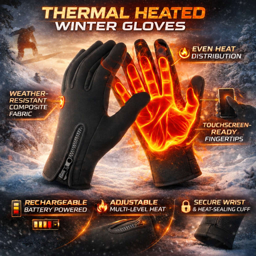 Thermal Heated Gloves Touchscreen Winter Gloves Cold Weather