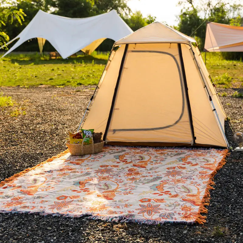 Baumwoll-Wurfdecke Boho Blumen Sofaüberwurf