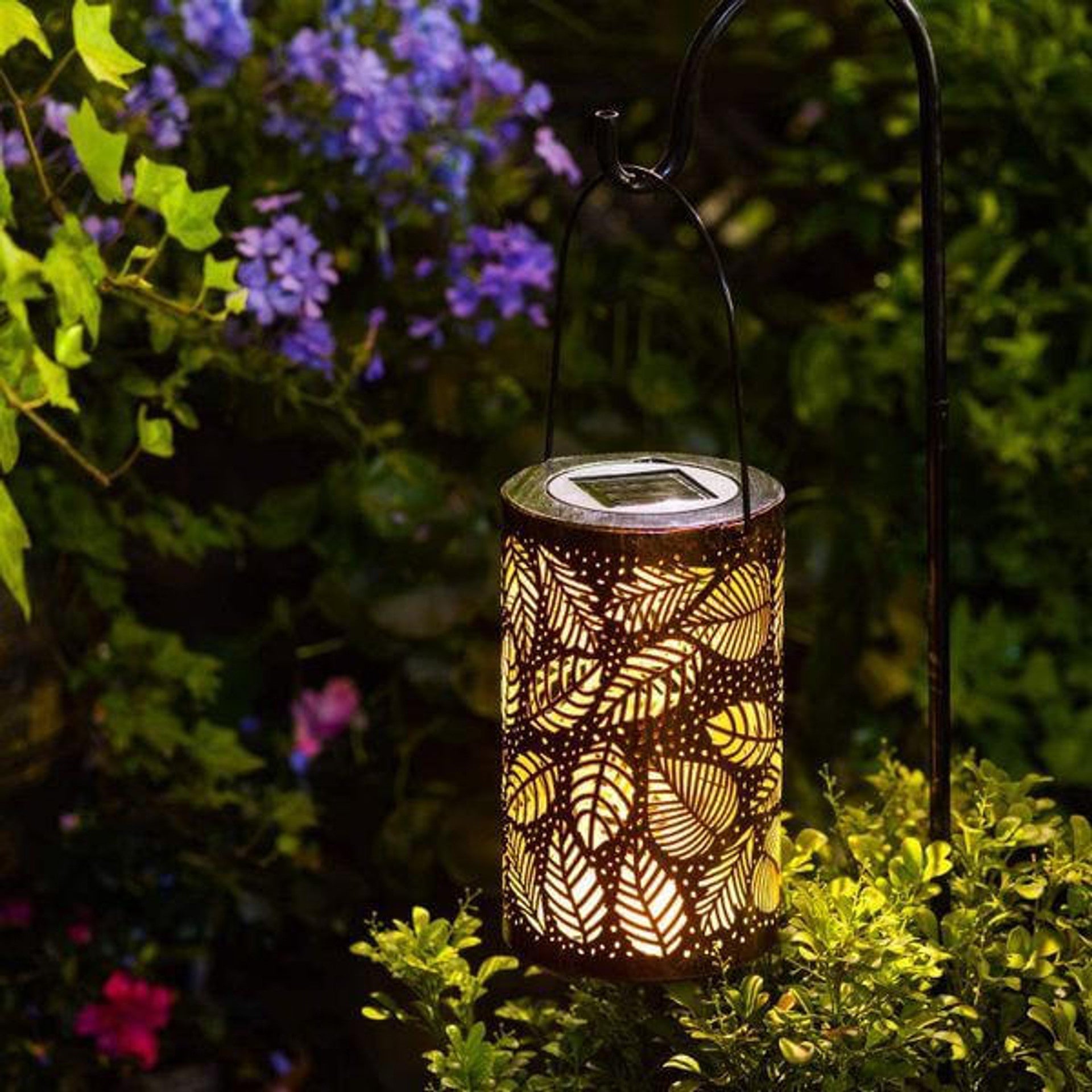 Lanterna Foglia Luminosa | Elegante Luce Solare da Giardino