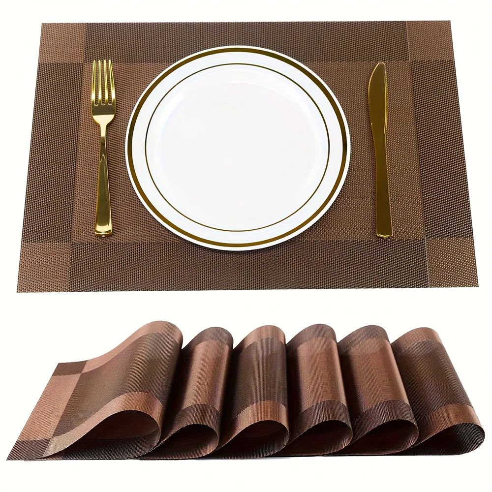 Washable Placemats Non-slip Placemats Pvc Table Mats Non-Slip Dining Set - Image 8