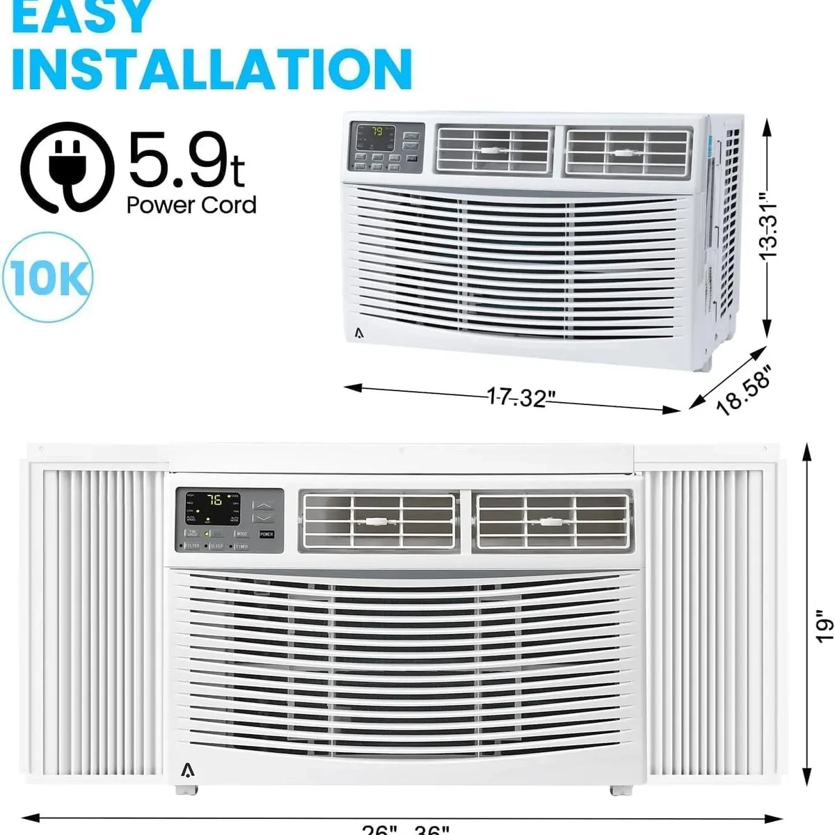 Window AC Unit Energy Efficient 10000 Btu Window Air Conditioner